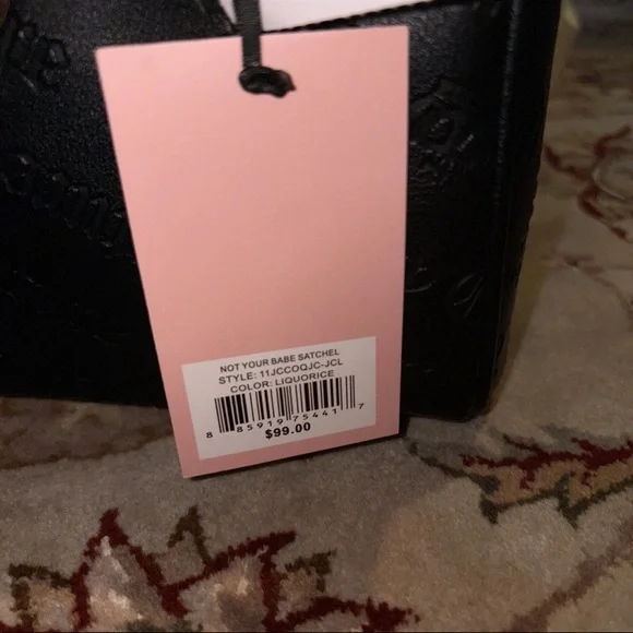 Juicy Couture Black Satchel with Gold Charm Chain - Picture 5 of 15